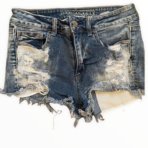 American Eagle Distressed Blue Jean Shorts